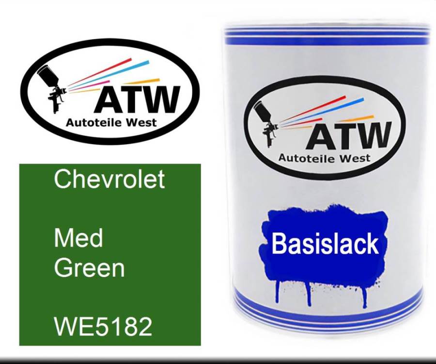 Chevrolet, Med Green, WE5182: 500ml Lackdose, von ATW Autoteile West.